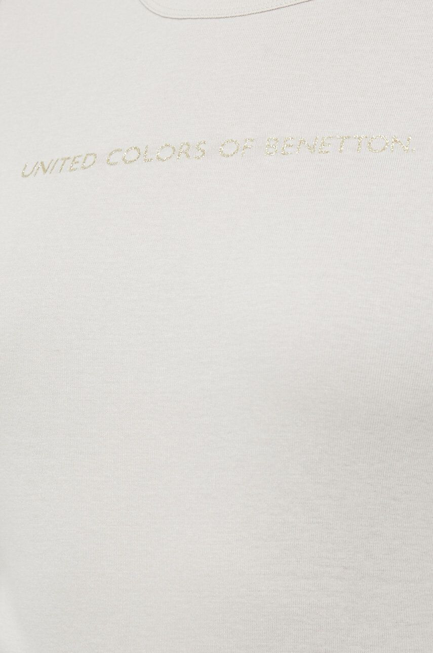 United Colors of Benetton Bombažna kratka majica bež barva - Pepit.si