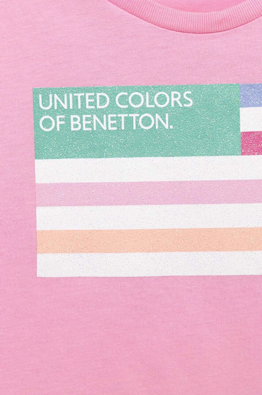 United Colors of Benetton Otroška bombažna kratka majica siva barva - Pepit.si