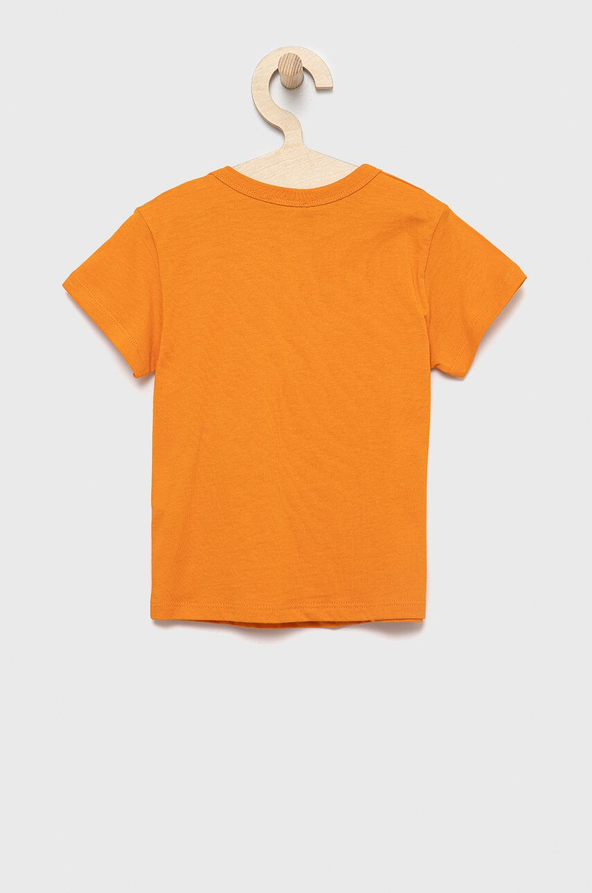 United Colors of Benetton Otroški bombažen t-shirt oranžna barva - Pepit.si