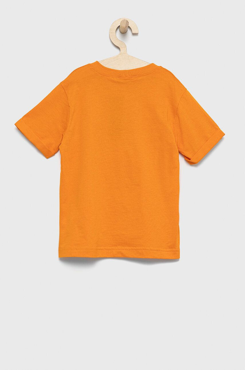 United Colors of Benetton Otroški bombažen t-shirt oranžna barva - Pepit.si