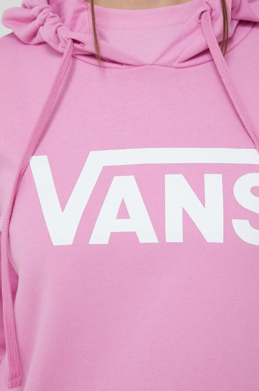 Vans Bombažen pulover ženska črna barva s kapuco - Pepit.si