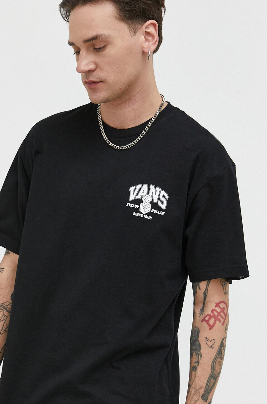 Vans Bombažna kratka majica zelena barva - Pepit.si