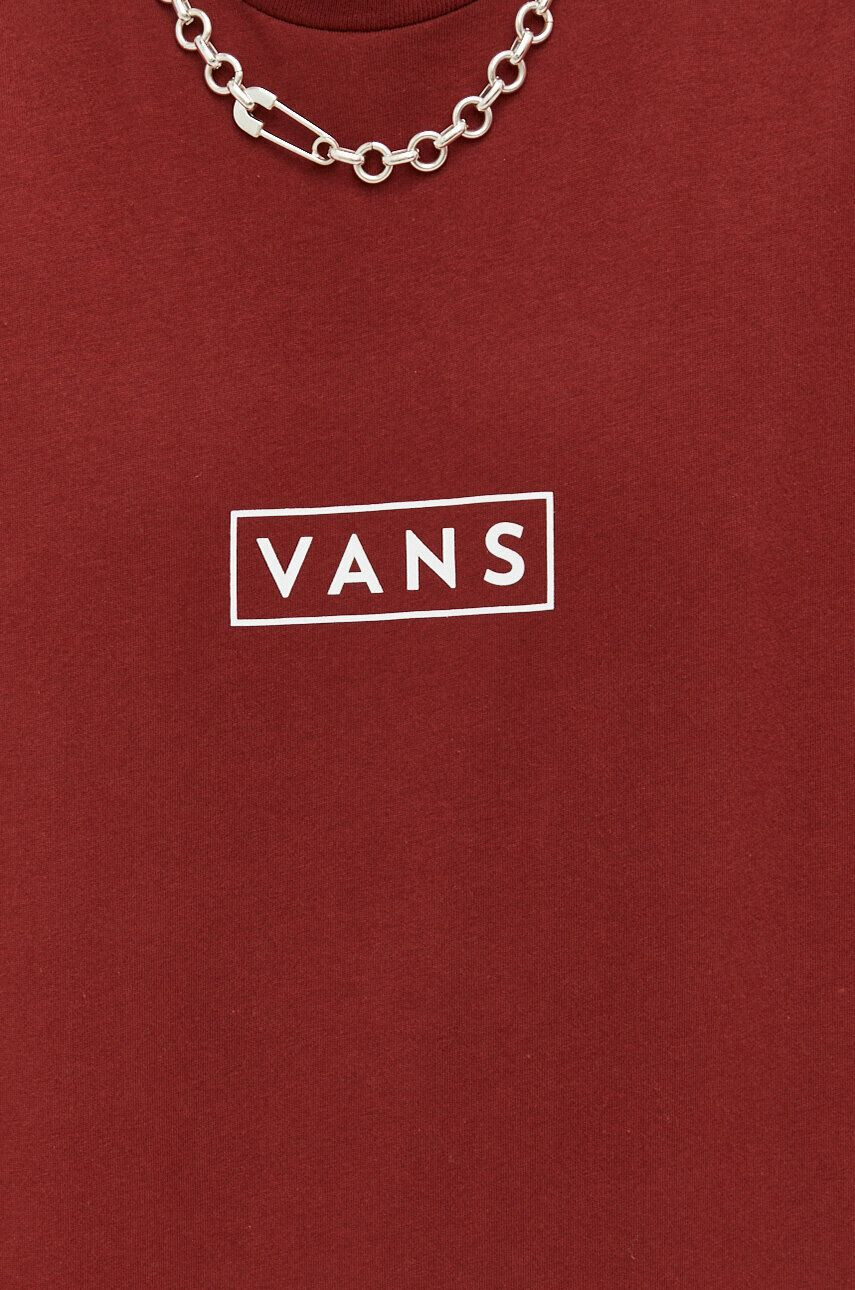 Vans Bombažna kratka majica bordo barva - Pepit.si