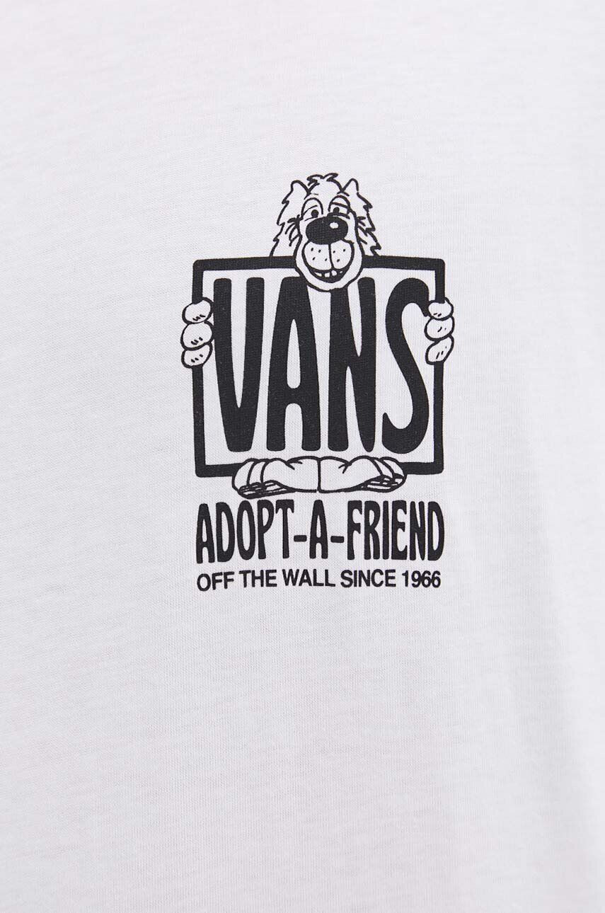 Vans Bombažna kratka majica bela barva - Pepit.si