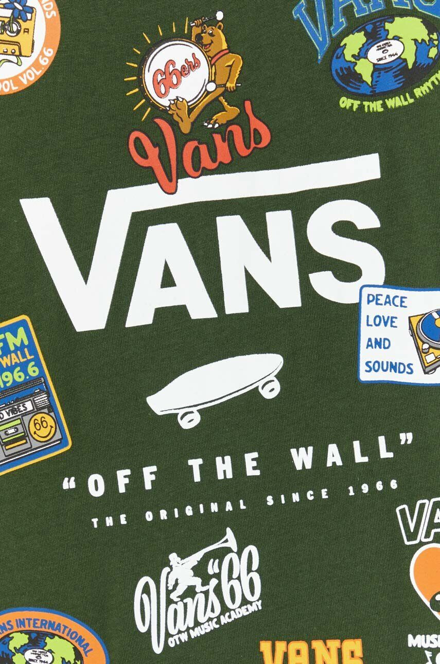 Vans Bombažna kratka majica zelena barva - Pepit.si