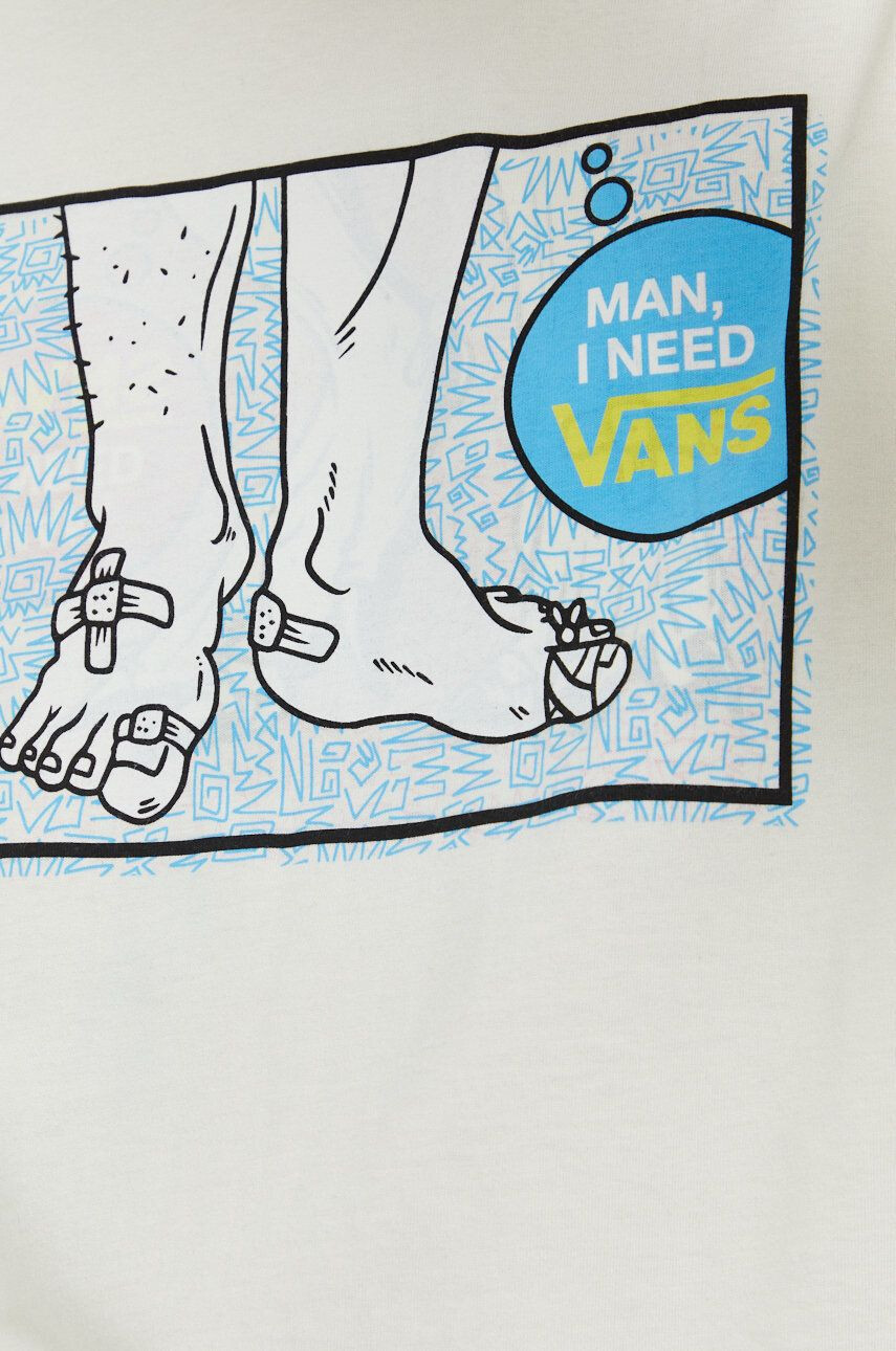 Vans Bombažna kratka majica bež barva - Pepit.si