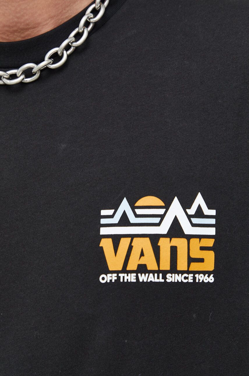 Vans Bombažna kratka majica črna barva - Pepit.si