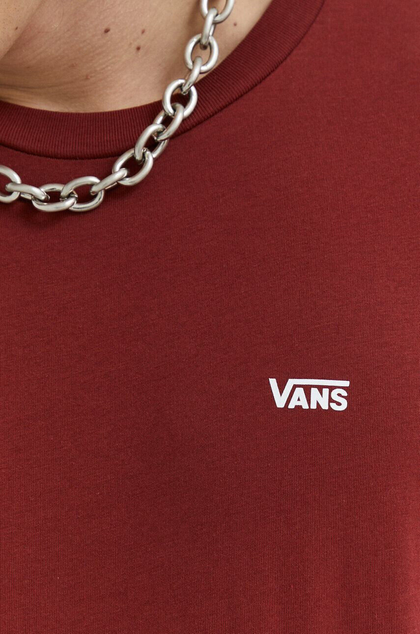 Vans Bombažna kratka majica bordo barva - Pepit.si