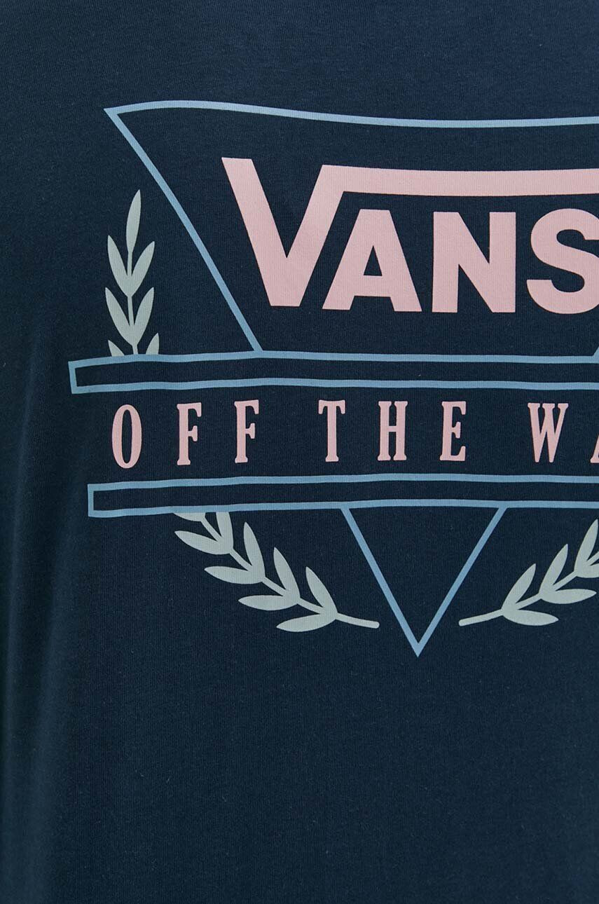 Vans Bombažna majica z dolgimi rokavi mornarsko modra barva - Pepit.si