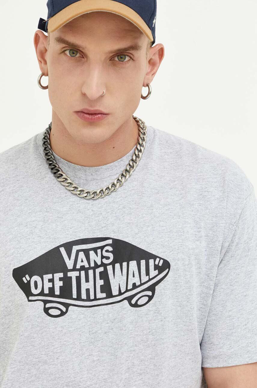 Vans Kratka majica moški siva barva - Pepit.si