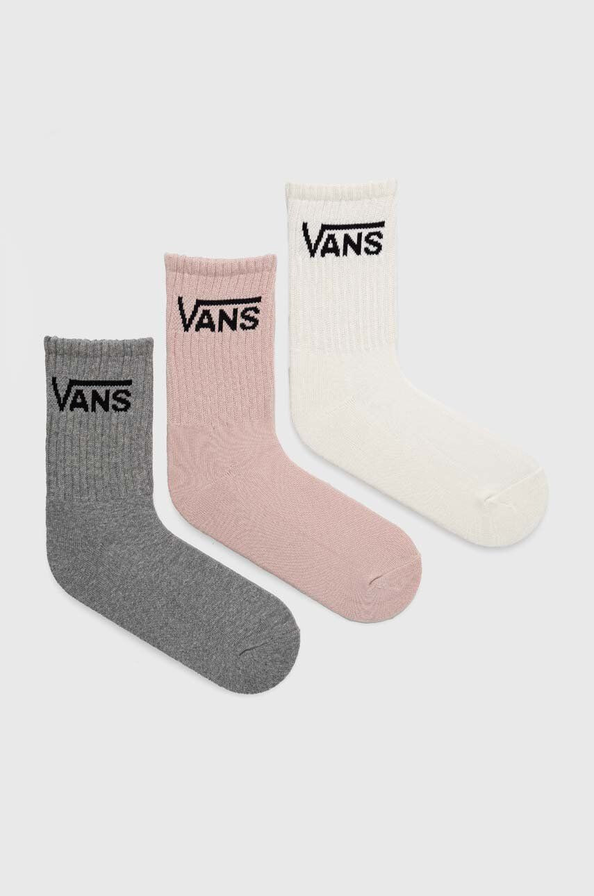 Vans Nogavice 3-pack ženski roza barva - Pepit.si