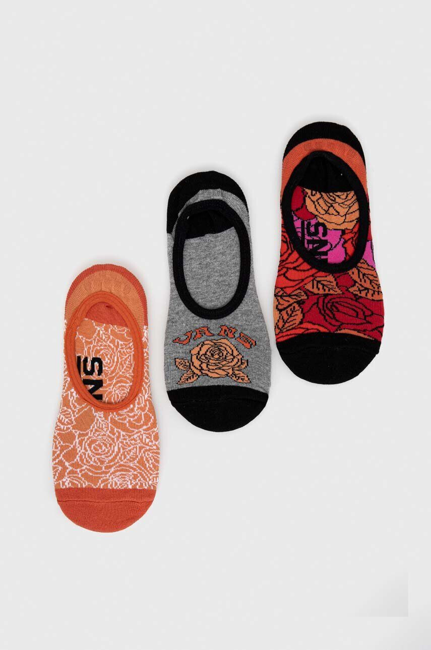 Vans Nogavice 3-pack ženski oranžna barva - Pepit.si