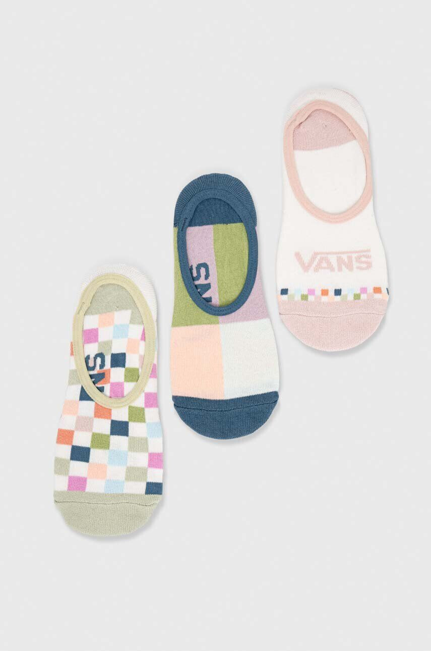 Vans Nogavice 3-pack ženski roza barva - Pepit.si