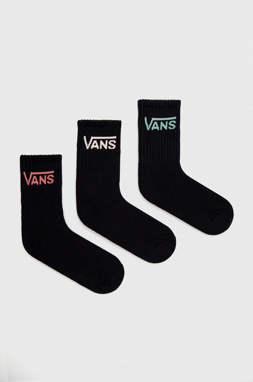 Vans Nogavice 3-pack ženski črna barva - Pepit.si