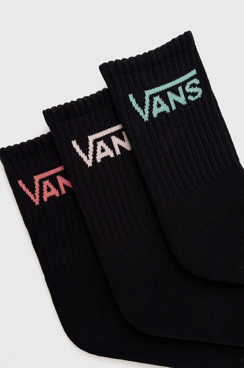 Vans Nogavice 3-pack ženski črna barva - Pepit.si