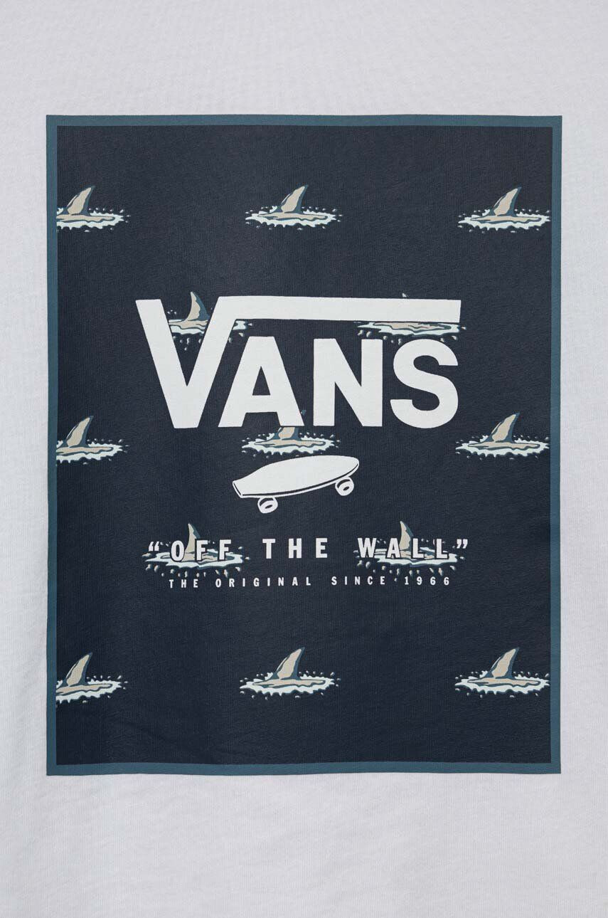 Vans Otroška bombažna kratka majica BY PRINT BOX BOYS WHITE/DRESS BLU bela barva - Pepit.si