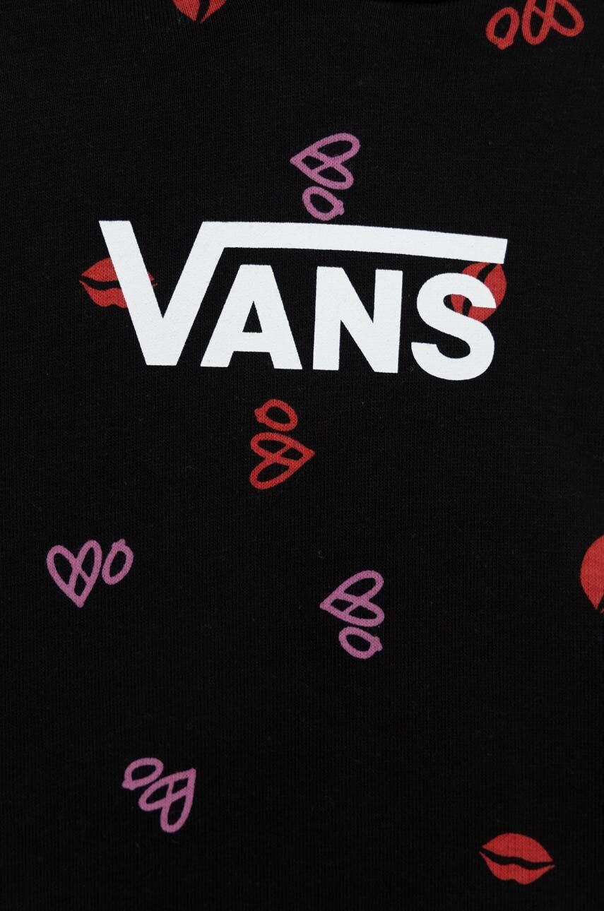 Vans Otroška bombažna mikica LOVE HOODIE Black črna barva s kapuco - Pepit.si