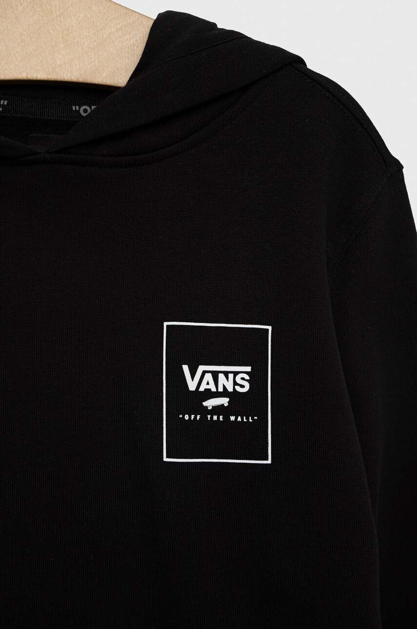 Vans Otroški bombažen pulover BY PRINT BOX BACK PO Black/Charcoal črna barva s kapuco - Pepit.si