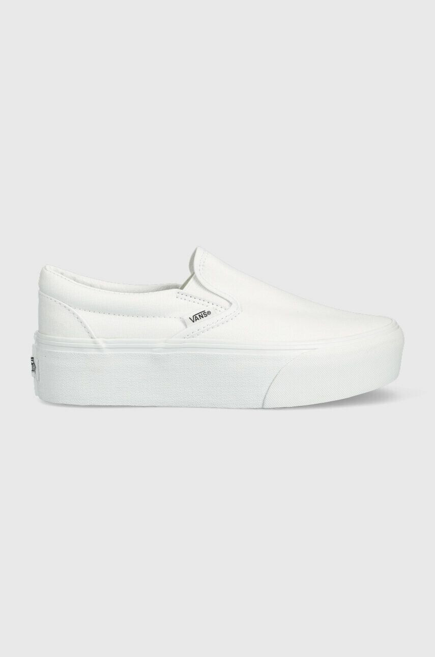 Vans Teniske Classic Slip-On Stackform ženske bela barva VN0A7Q5RW001 - Pepit.si