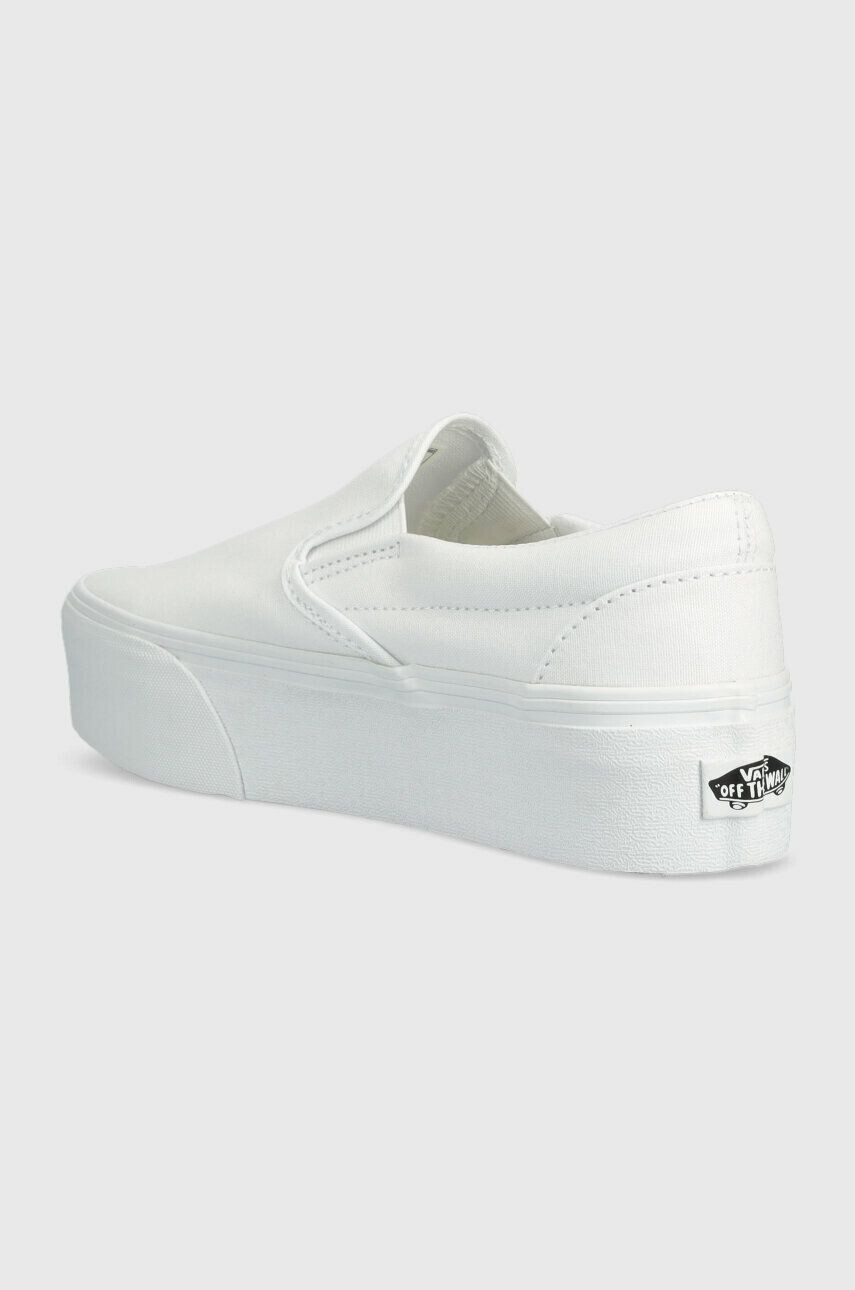 Vans Teniske Classic Slip-On Stackform ženske bela barva VN0A7Q5RW001 - Pepit.si