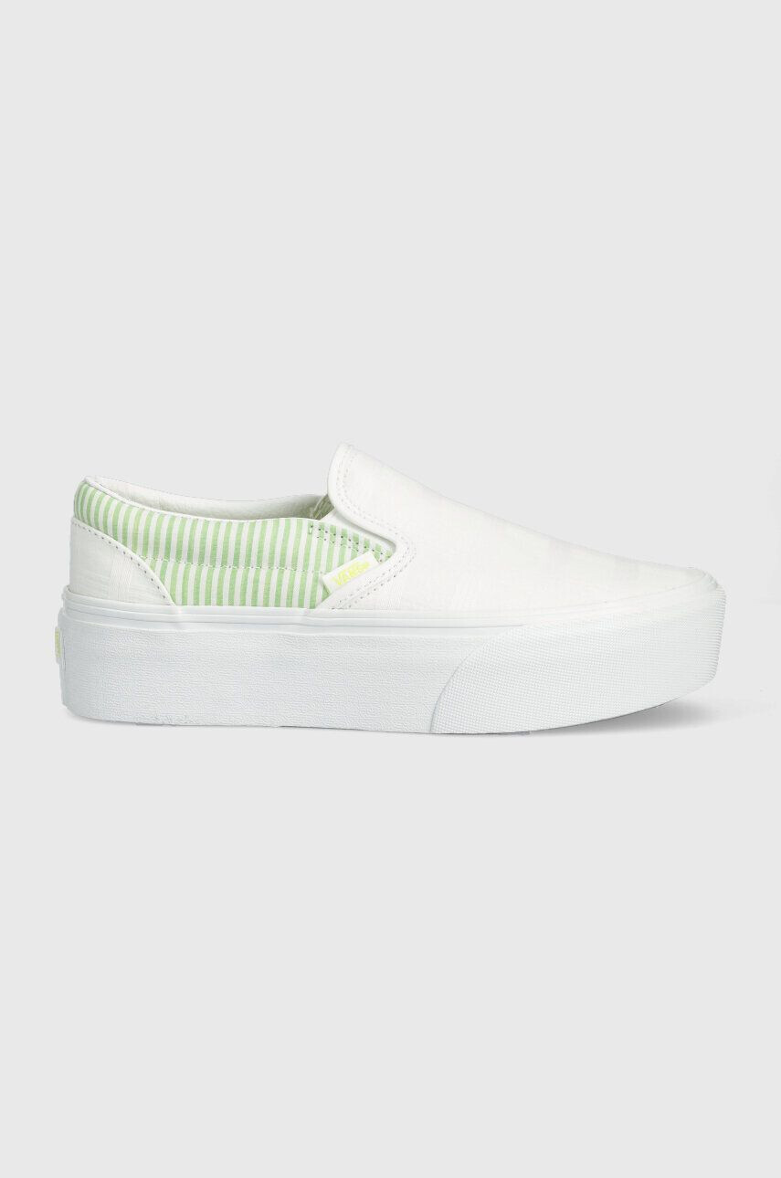 Vans Teniske Classic Slip-On Stackform ženske bela barva VN0A7Q5RBGN1 - Pepit.si