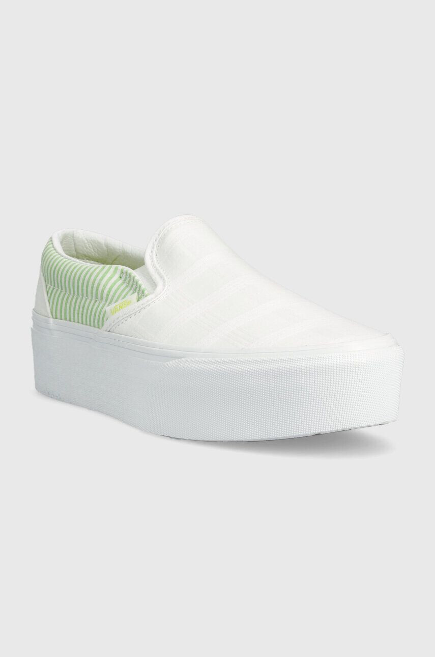 Vans Teniske Classic Slip-On Stackform ženske bela barva VN0A7Q5RBGN1 - Pepit.si