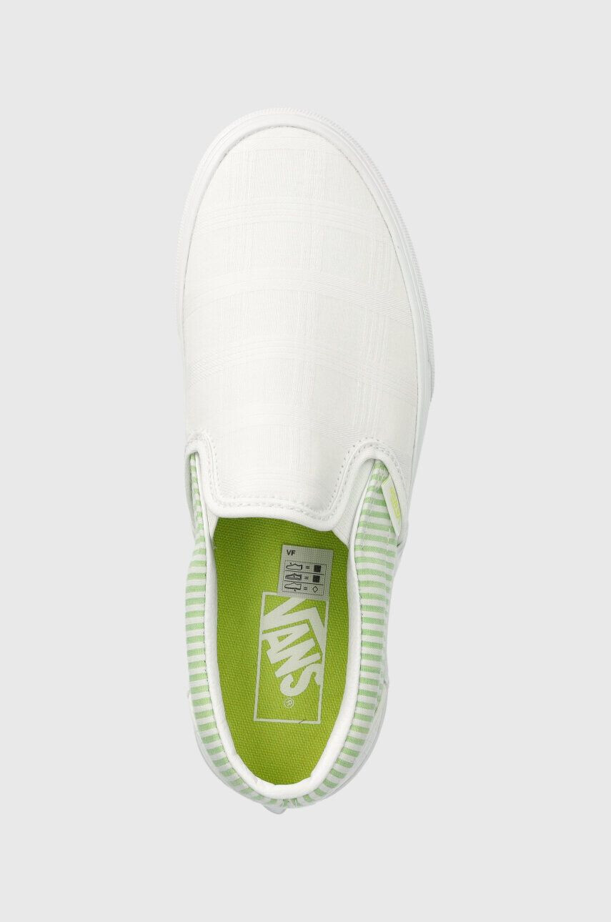 Vans Teniske Classic Slip-On Stackform ženske bela barva VN0A7Q5RBGN1 - Pepit.si