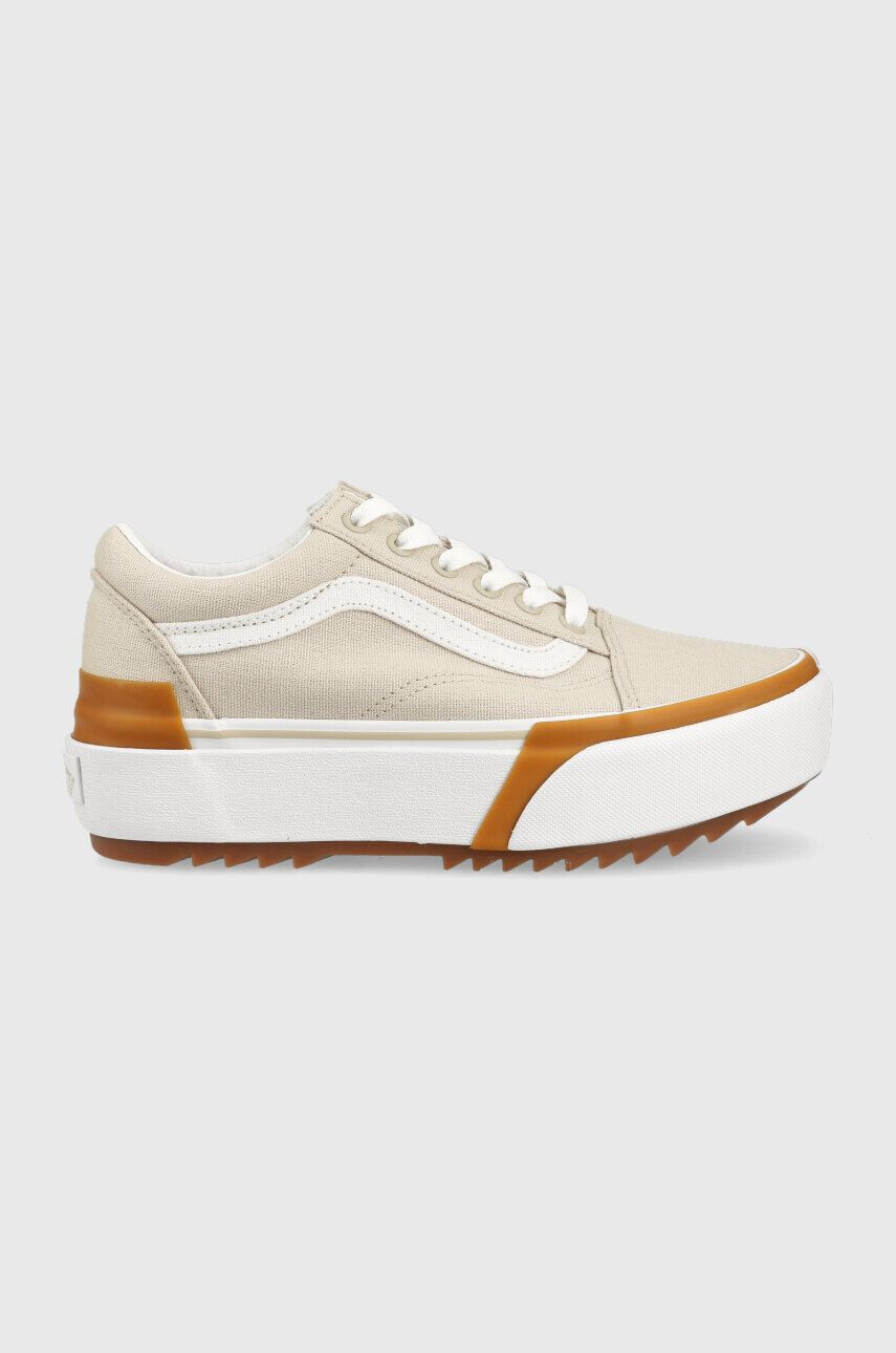 Vans Teniske Old Skool Stacked ženske bež barva VN0A4U15BLL1 - Pepit.si