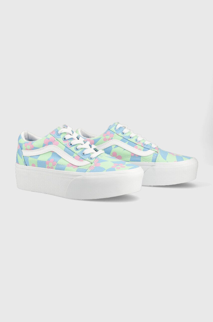 Vans Teniske Old Skool Stackform Checkerboard Floral - Pepit.si