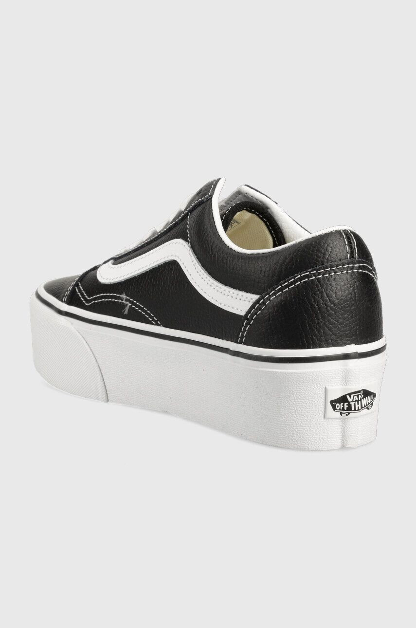 Vans Usnjene teniske Old Skool Stackform ženske črna barva VN0A7Q5MBPB1 - Pepit.si