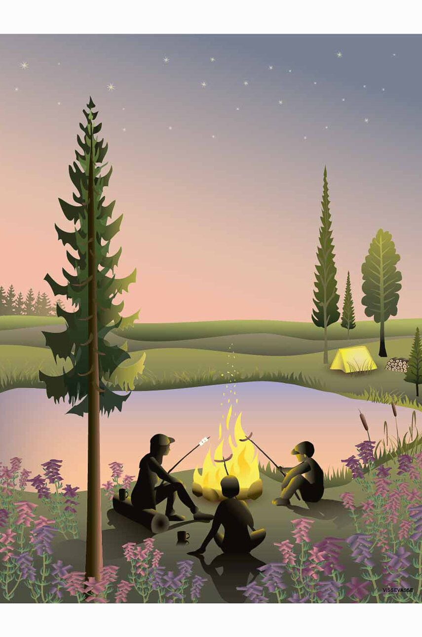 Vissevasse plakat Campfire 50x70 cm - Pepit.si