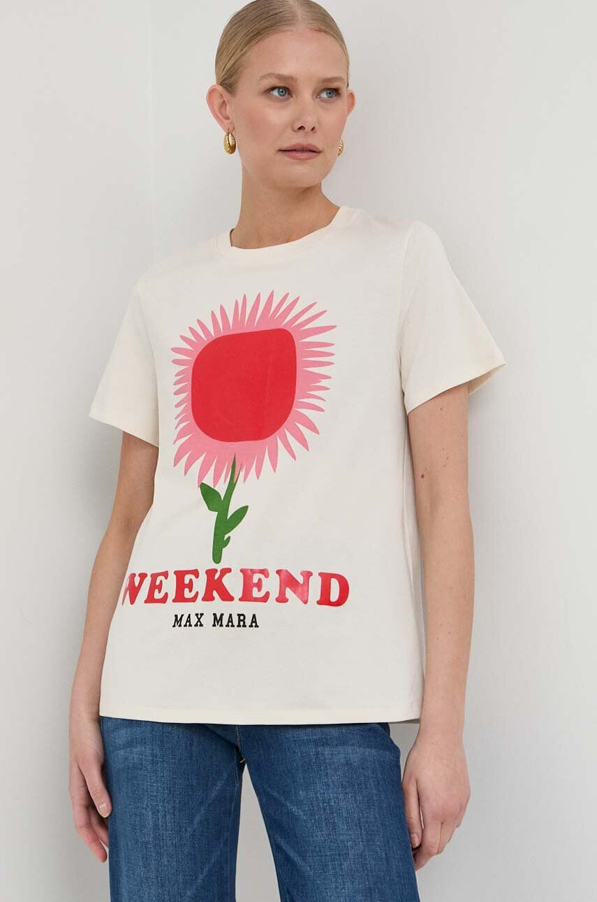 Weekend Max Mara Bombažna kratka majica - Pepit.si