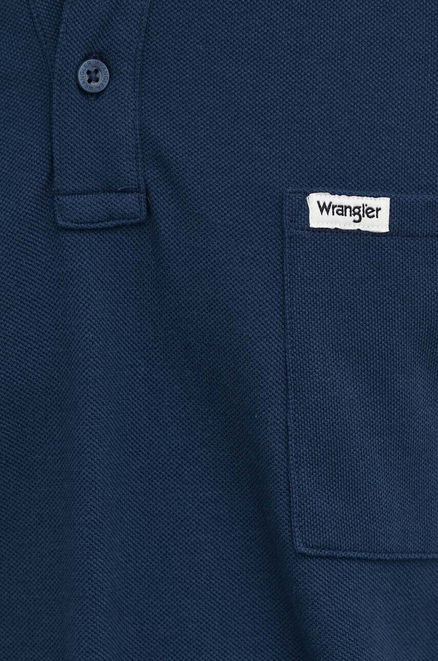 Wrangler Bombažen polo mornarsko modra barva - Pepit.si