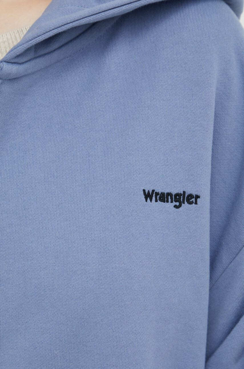 Wrangler Bombažen pulover ženska vijolična barva s kapuco - Pepit.si