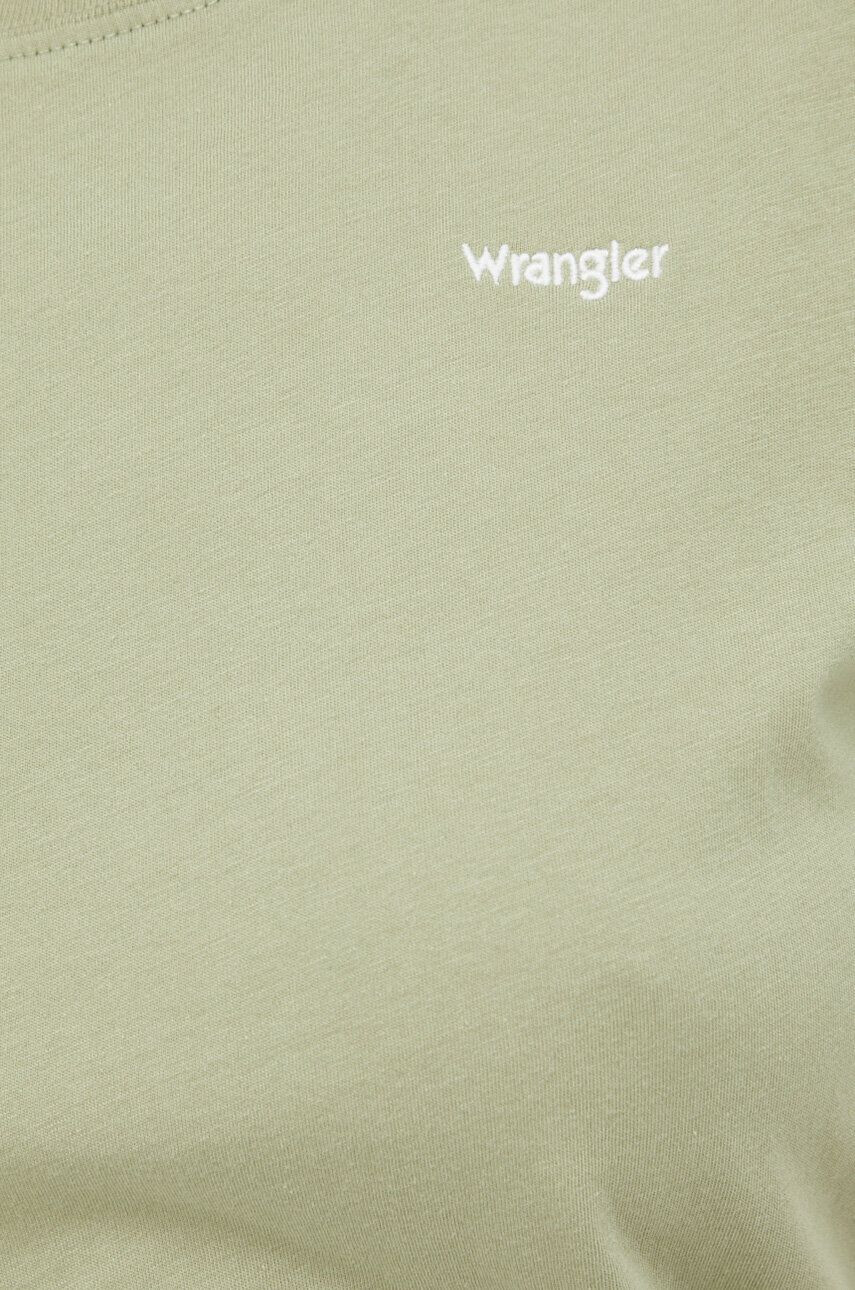 Wrangler Bombažna kratka majica zelena barva - Pepit.si