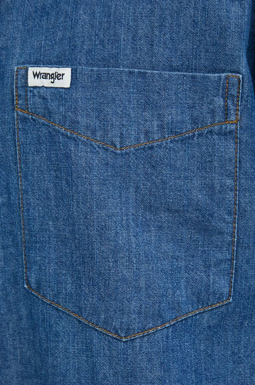 Wrangler Jeans srajca moška mornarsko modra barva - Pepit.si