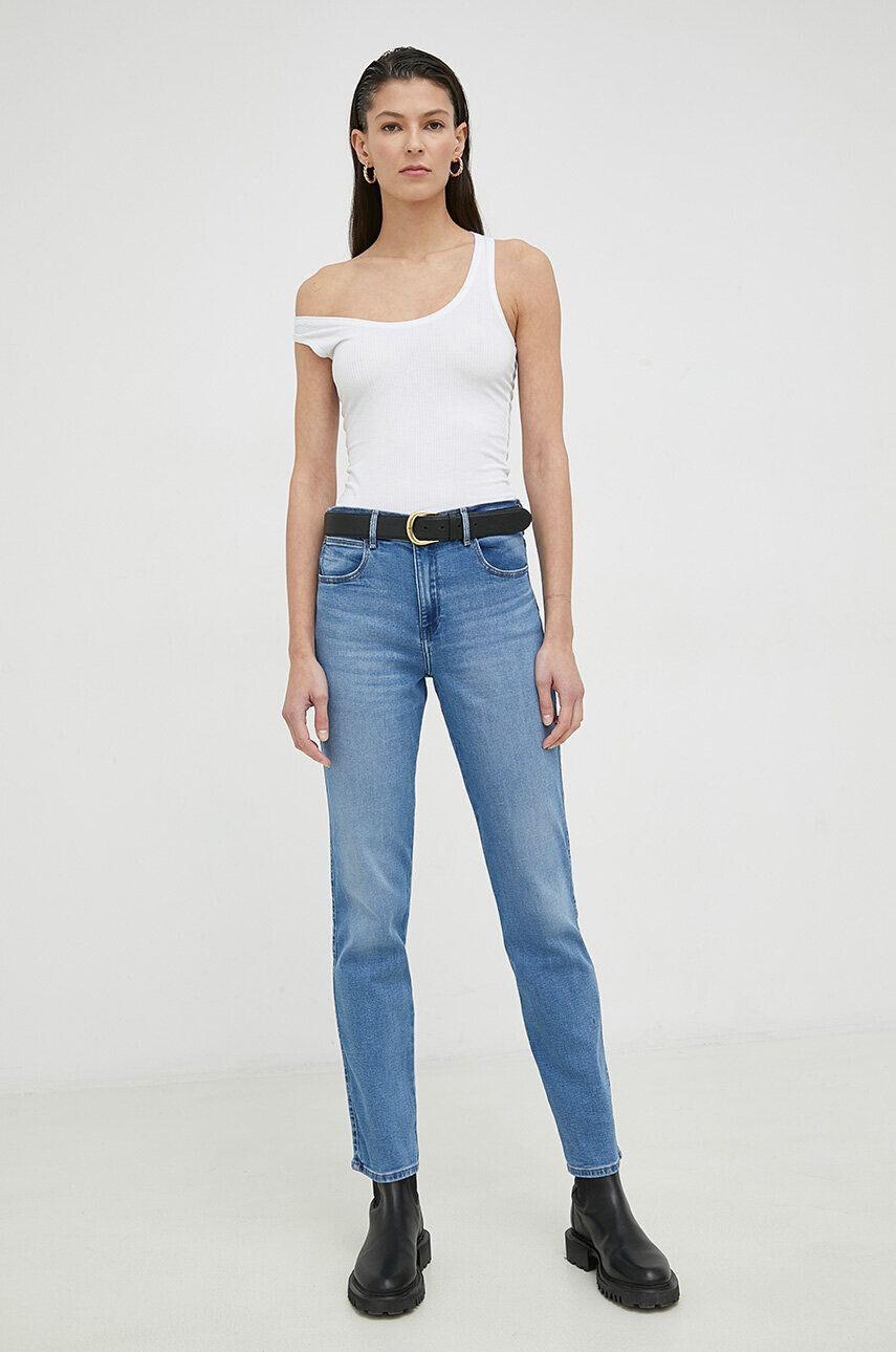 Wrangler Kavbojke Slim ženske damskie high waist - Pepit.si