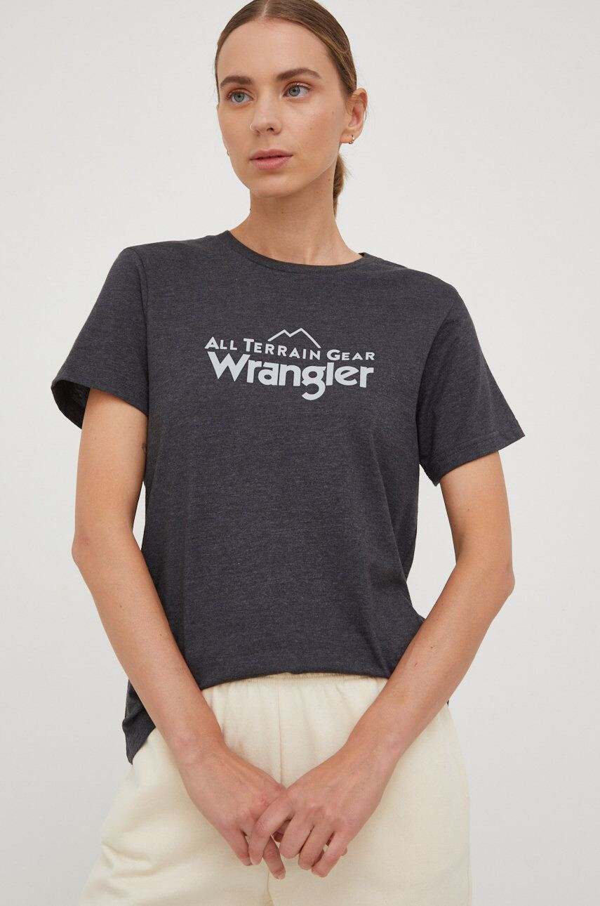 Wrangler Kratka majica Atg ženski siva barva - Pepit.si