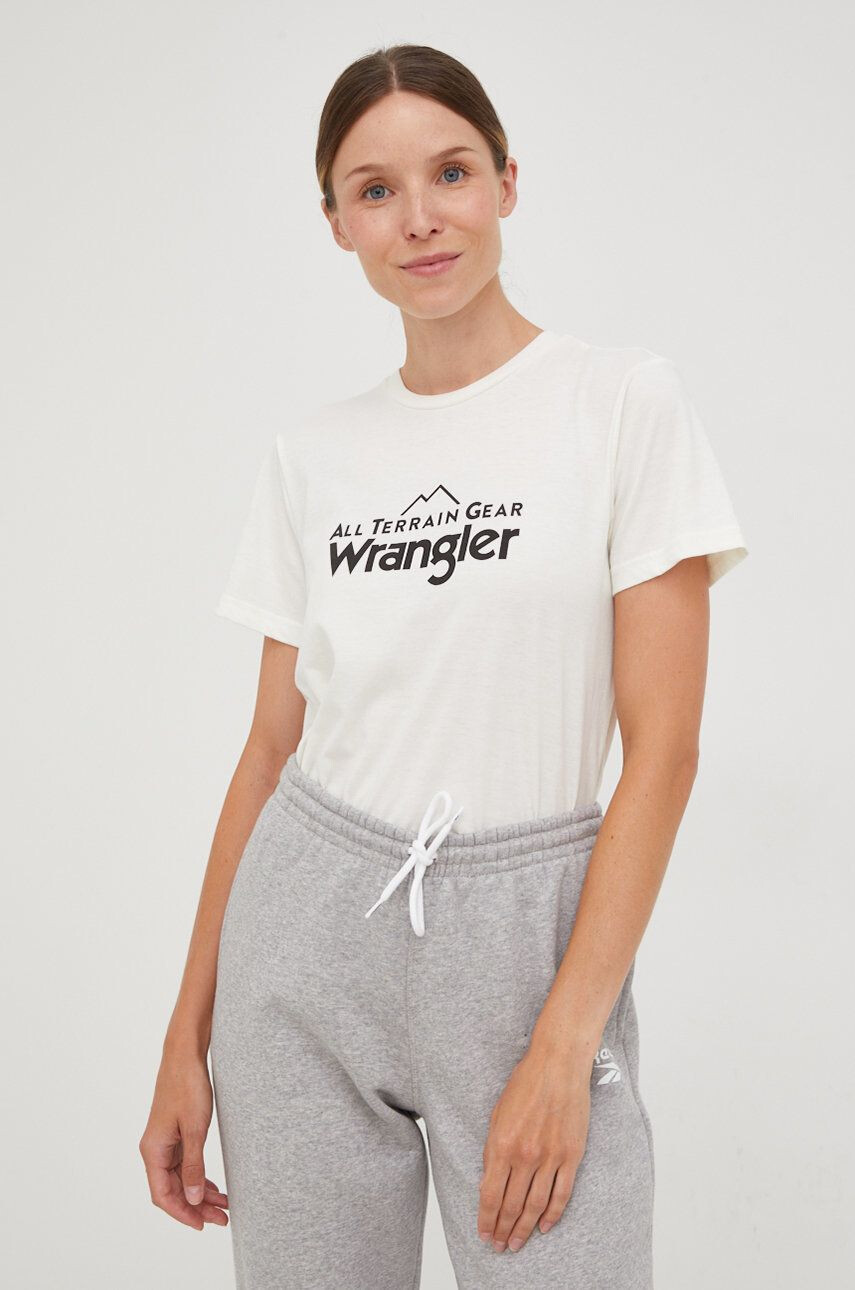 Wrangler Kratka majica Atg ženska bež barva - Pepit.si