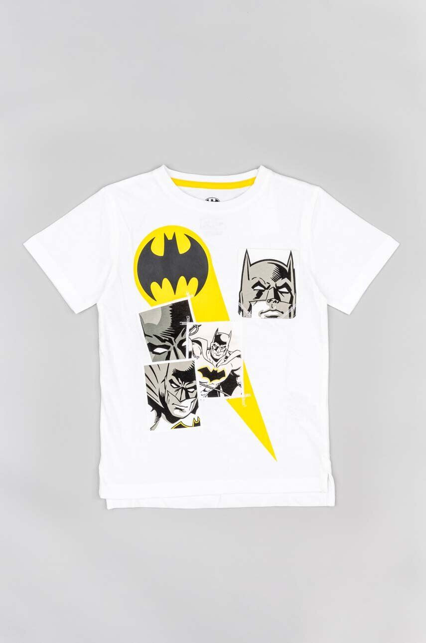 Zippy Dvostranski bombažen t-shirt x Batman bela barva - Pepit.si