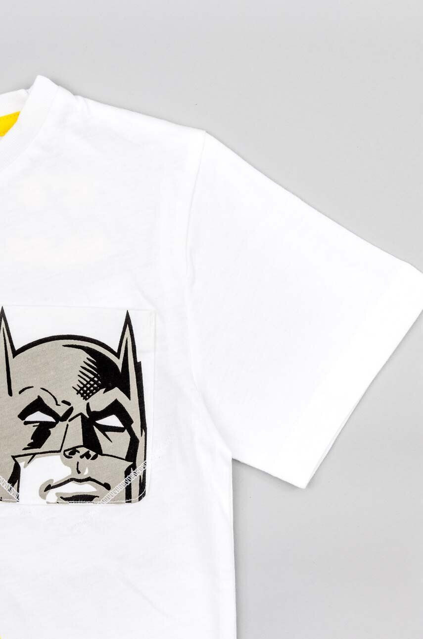 Zippy Dvostranski bombažen t-shirt x Batman bela barva - Pepit.si