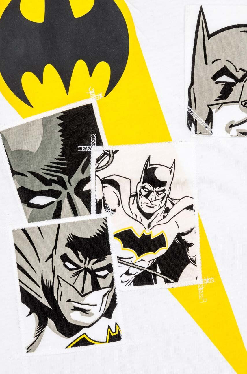 Zippy Dvostranski bombažen t-shirt x Batman bela barva - Pepit.si