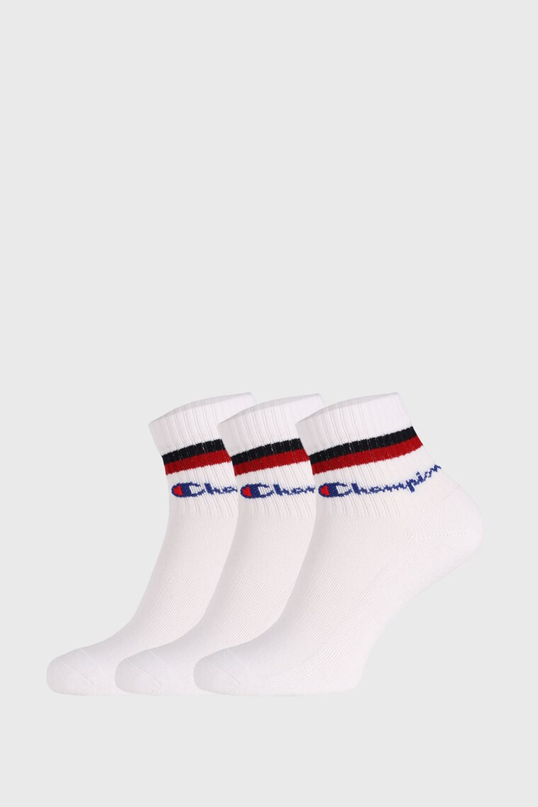 Champion 3 PACK bele nogavice Classic stripes - Pepit.si