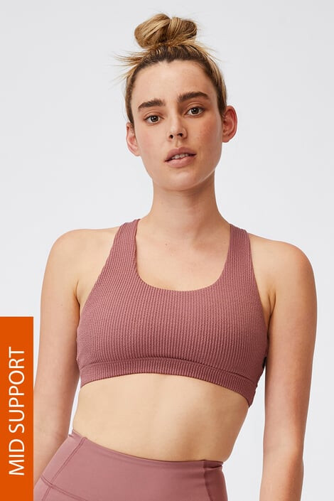 Cotton On Roza športen modrček Workout Crop - Pepit.si