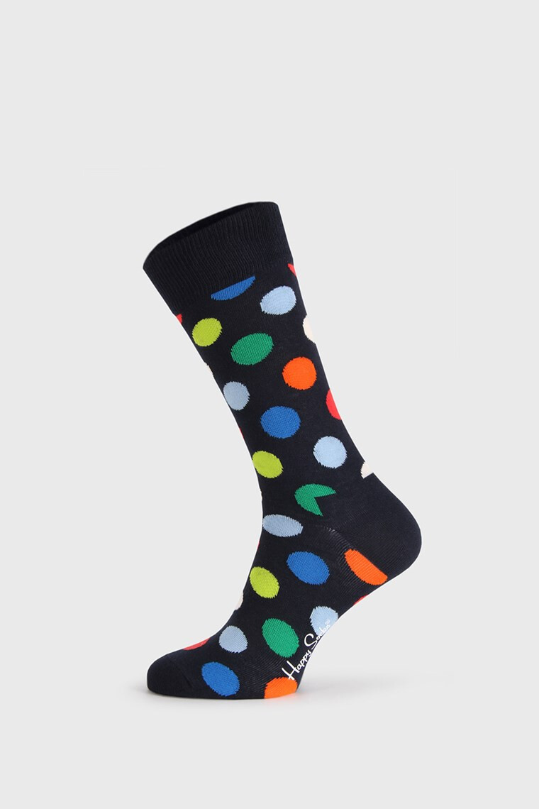 Happy Socks Črne nogavice Big Dot - Pepit.si