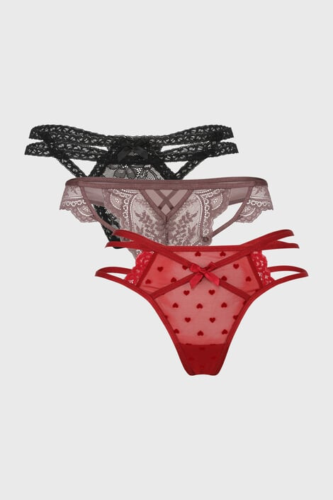 Hunkemöller 3PACK Tangice Lisa - Pepit.si