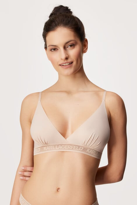 Karl Lagerfeld Modrček Bralette bež barve - Pepit.si