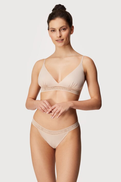 Karl Lagerfeld Modrček Bralette bež barve - Pepit.si