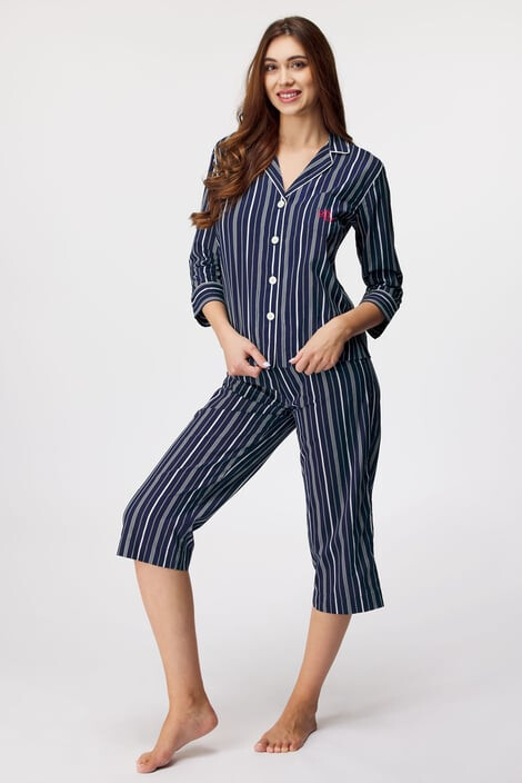 Ralph Lauren Ženska pižama Navy Stripe - Pepit.si