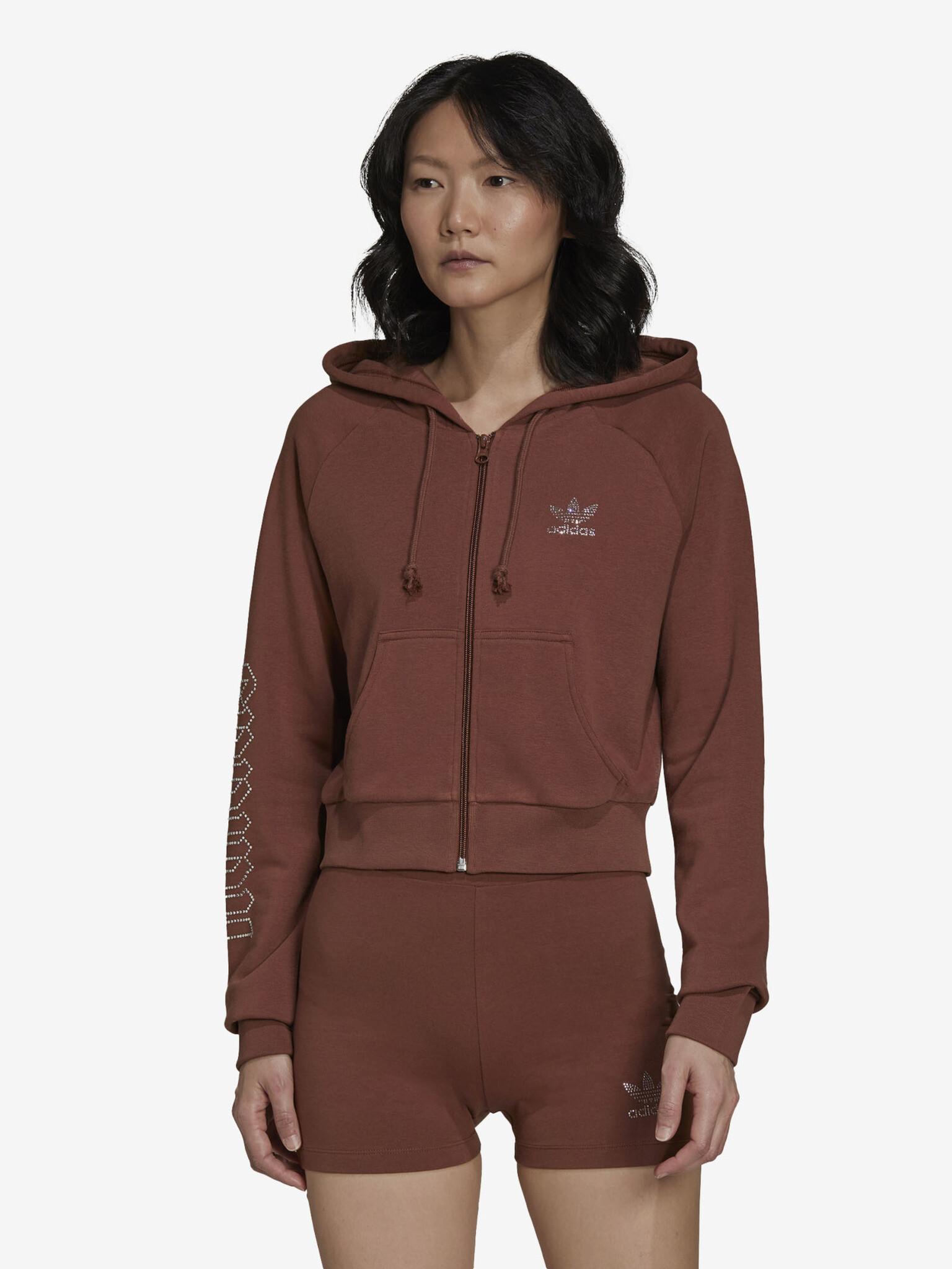 adidas Originals Cropped Track Top Pulover Rjava - Pepit.si